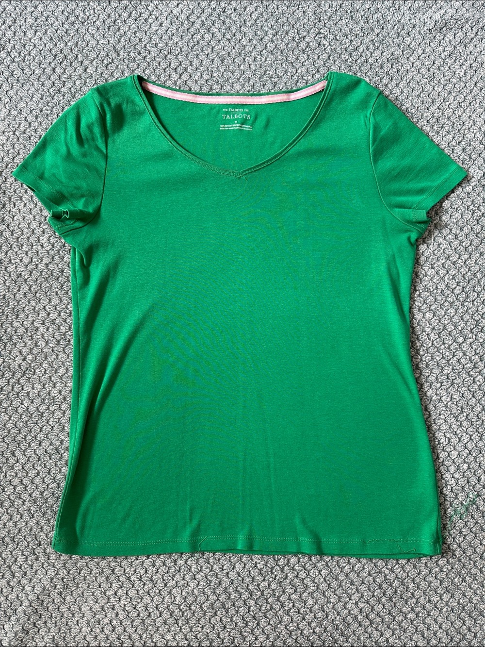 Talbots Kelly Green Short Sleeve V-Neck Tee
